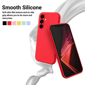 Samsung Galaxy S24 FE Liquid Silikone Cover med Strop - Rød