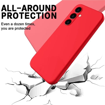Samsung Galaxy S24 FE Liquid Silikone Cover med Strop - Rød