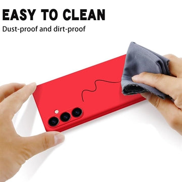 Samsung Galaxy S24 FE Liquid Silikone Cover med Strop - Rød