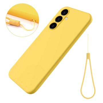 Samsung Galaxy S24 FE Liquid Silikone Cover med Strop - Gul