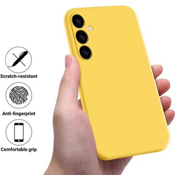 Samsung Galaxy S24 FE Liquid Silikone Cover med Strop - Gul
