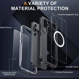 Samsung Galaxy S24 FE Magnetisk Cover med Skærmbeskyttelse Hærdet Glas - MagSafe-kompatibel - Sort