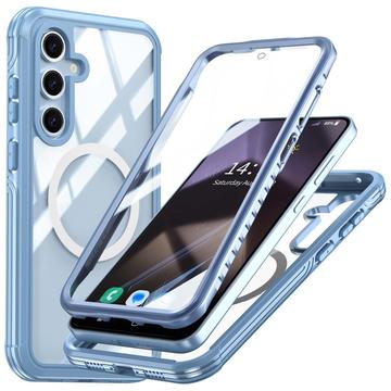 Samsung Galaxy S24 FE Magnetisk Cover med Skærmbeskyttelse Hærdet Glas - MagSafe-kompatibel - Blå
