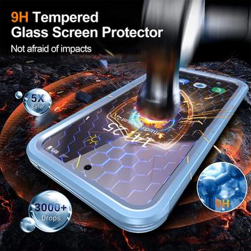 Samsung Galaxy S24 FE Magnetisk Cover med Skærmbeskyttelse Hærdet Glas - MagSafe-kompatibel - Blå
