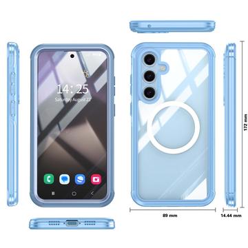Samsung Galaxy S24 FE Magnetisk Cover med Skærmbeskyttelse Hærdet Glas - MagSafe-kompatibel - Blå