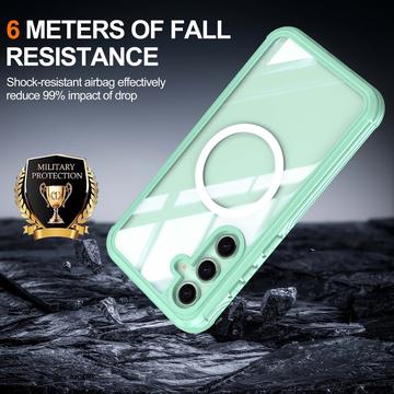 Samsung Galaxy S24 FE Magnetisk Cover med Skærmbeskyttelse Hærdet Glas - MagSafe-kompatibel - Grøn