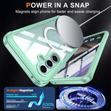 Samsung Galaxy S24 FE Magnetisk Cover med Skærmbeskyttelse Hærdet Glas - MagSafe-kompatibel - Grøn