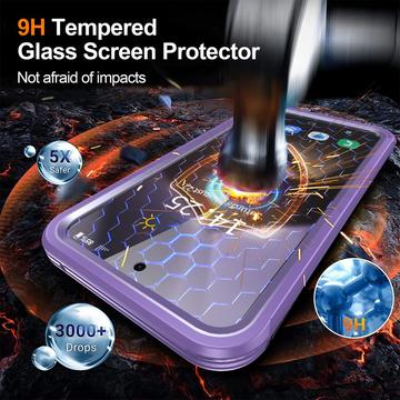 Samsung Galaxy S24 FE Magnetisk Cover med Skærmbeskyttelse Hærdet Glas - MagSafe-kompatibel - Lilla