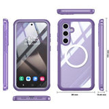 Samsung Galaxy S24 FE Magnetisk Cover med Skærmbeskyttelse Hærdet Glas - MagSafe-kompatibel - Lilla