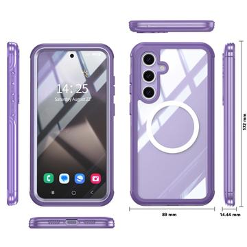 Samsung Galaxy S24 FE Magnetisk Cover med Skærmbeskyttelse Hærdet Glas - MagSafe-kompatibel - Lilla