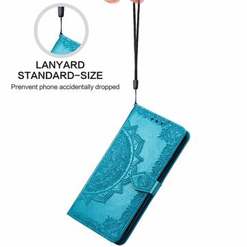 Samsung Galaxy S24 FE Mandala Series Etui med Pung - Blå