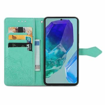 Samsung Galaxy S24 FE Mandala Series Etui med Pung - Grøn