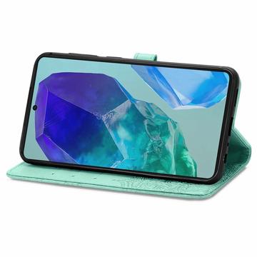 Samsung Galaxy S24 FE Mandala Series Etui med Pung - Grøn