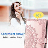 Samsung Galaxy S24 FE Mandala Series Etui med Pung - Rødguld
