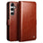 Samsung Galaxy S24 FE Qialino Classic Læderpung - Mørkebrun