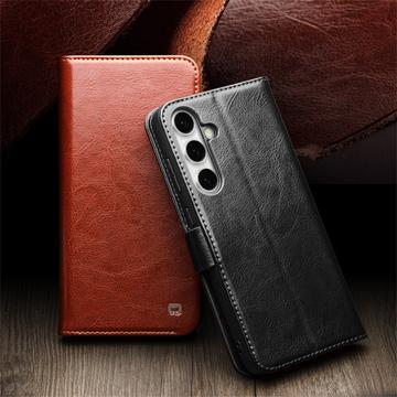 Samsung Galaxy S24 FE Qialino Classic Læderpung - Mørkebrun