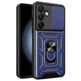 Samsung Galaxy S24 FE Roterende Ring Hybrid Cover med Kameraskjold - Blå