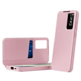 Samsung Galaxy S24 FE Smart Clear View Flip Cover med kortplads - Pink