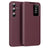 Samsung Galaxy S24 FE Smart Clear View Flip Cover med kortplads - Vinrød