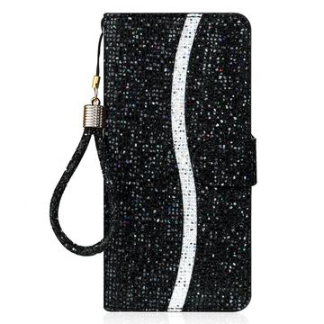 Samsung Galaxy S24 FE Stilfuldt glitteretui - sort
