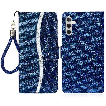 Samsung Galaxy S24 FE Stilfuldt glitterpungetui - blå