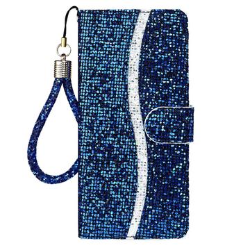 Samsung Galaxy S24 FE Stilfuldt glitterpungetui - blå