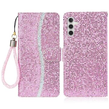 Samsung Galaxy S24 FE Stilfuldt glitterpungetui - pink