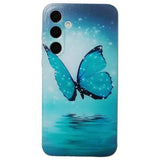 Samsung Galaxy S24 FE Stilfuld Ultra-Slim TPU Cover - Blå Sommerfugl