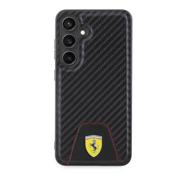 Samsung Galaxy S24 Ferrari Carbon Syet Bund Cover - Sort