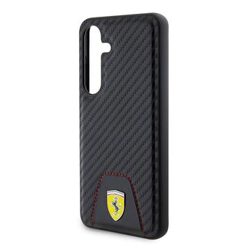 Samsung Galaxy S24 Ferrari Carbon Syet Bund Cover - Sort