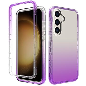Samsung Galaxy S24 Gradient Series Hybrid Cover - Lilla / Gennemsigtig