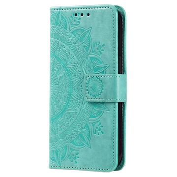 Samsung Galaxy S24 Mandala Series Etui med Pung - Grøn