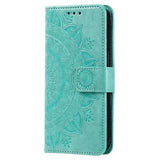 Samsung Galaxy S24 Mandala Series Etui med Pung - Grøn