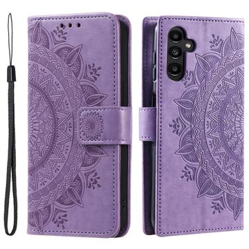 Samsung Galaxy S24 Mandala Series Etui med Pung - Lilla