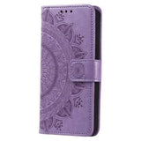 Samsung Galaxy S24 Mandala Series Etui med Pung - Lilla