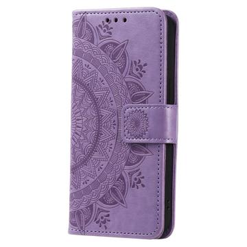 Samsung Galaxy S24 Mandala Series Etui med Pung - Lilla