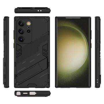 Samsung Galaxy S24 Ultra Armor Series Hybrid Cover med Stativ - Sort