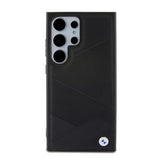 Samsung Galaxy S24 Ultra BMW Signature Crossing Lines Pattern læderbetrukket etui - sort