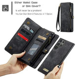 Samsung Galaxy S24 Ultra Caseme 008 2-i-1 Multifunktionel Pung - Sort
