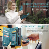 Samsung Galaxy S24 Ultra Caseme 008 2-i-1 Multifunktionel Pung - Blå