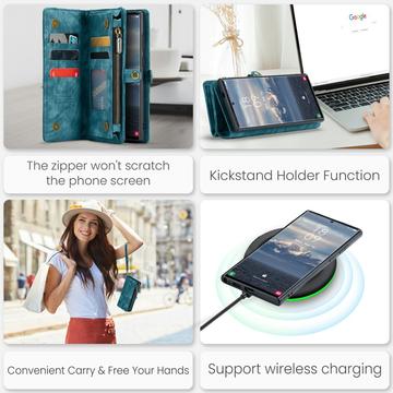Samsung Galaxy S24 Ultra Caseme 008 2-i-1 Multifunktionel Pung - Blå