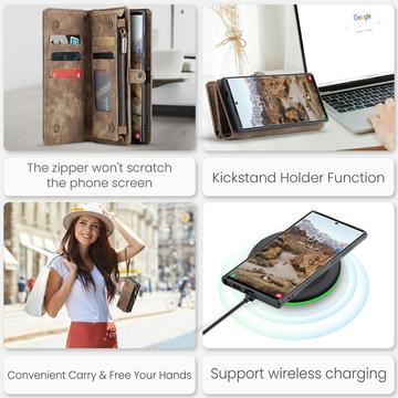 Samsung Galaxy S24 Ultra Caseme 008 2-i-1 Multifunktionel Pung - Brun