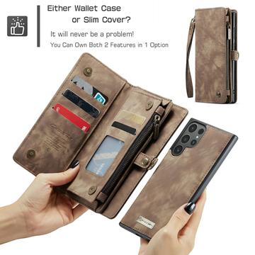 Samsung Galaxy S24 Ultra Caseme 008 2-i-1 Multifunktionel Pung - Brun