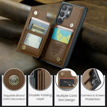 Samsung Galaxy S24 Ultra Caseme C22 Cover med RFID-kortpung - Brun