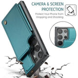 Samsung Galaxy S24 Ultra Caseme C22 Cover RFID-kortpung - Grøn