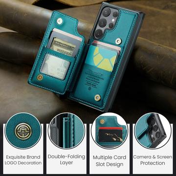 Samsung Galaxy S24 Ultra Caseme C22 Cover RFID-kortpung - Grøn
