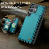 Samsung Galaxy S24 Ultra Caseme C22 Cover RFID-kortpung - Grøn