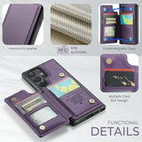 Samsung Galaxy S24 Ultra Caseme C22 Cover med RFID-kortpung - Lilla