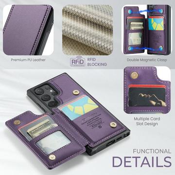 Samsung Galaxy S24 Ultra Caseme C22 Cover med RFID-kortpung - Lilla