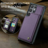Samsung Galaxy S24 Ultra Caseme C22 Cover med RFID-kortpung - Lilla